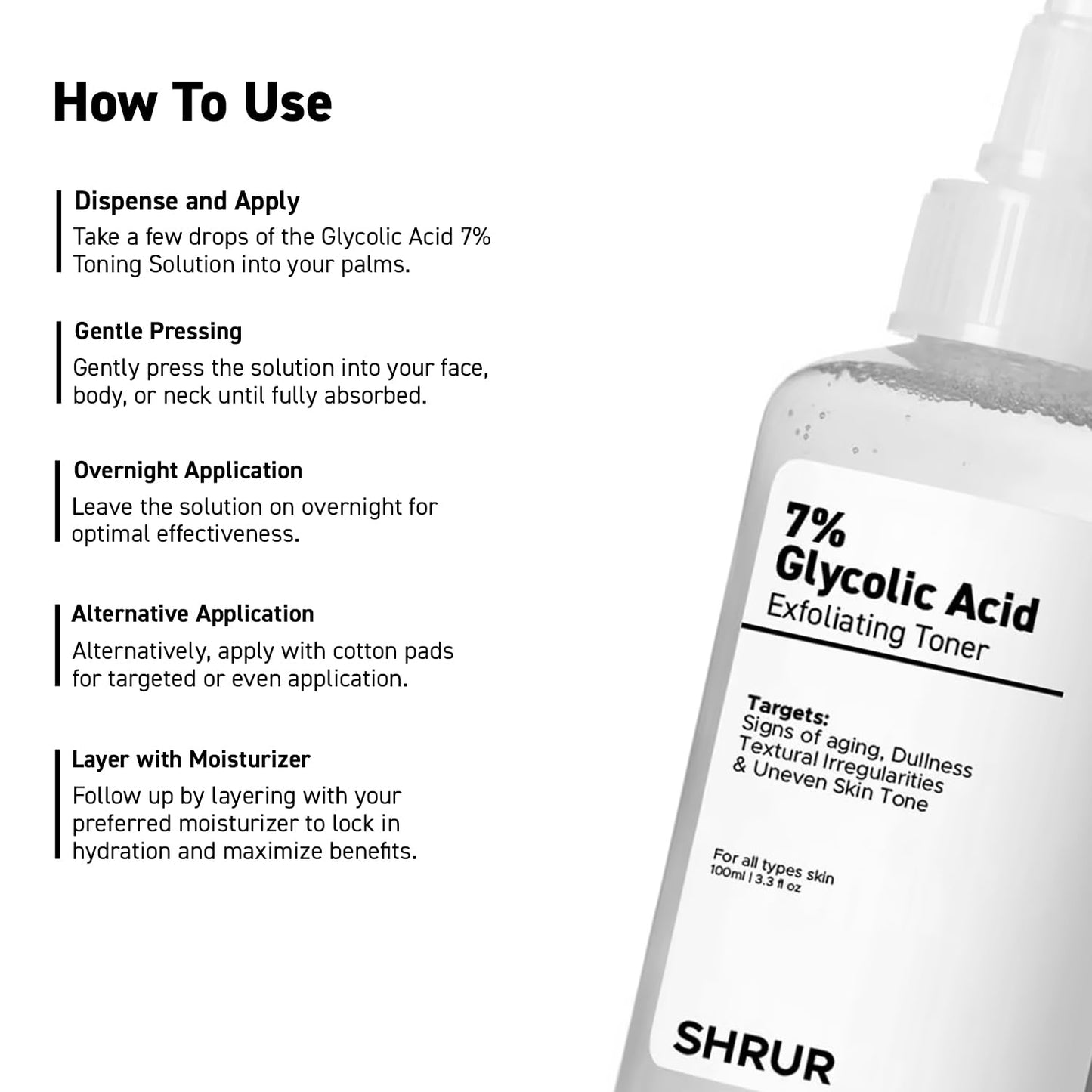 Shrur 7% Glycolic Acid Exfoliating Face Toner