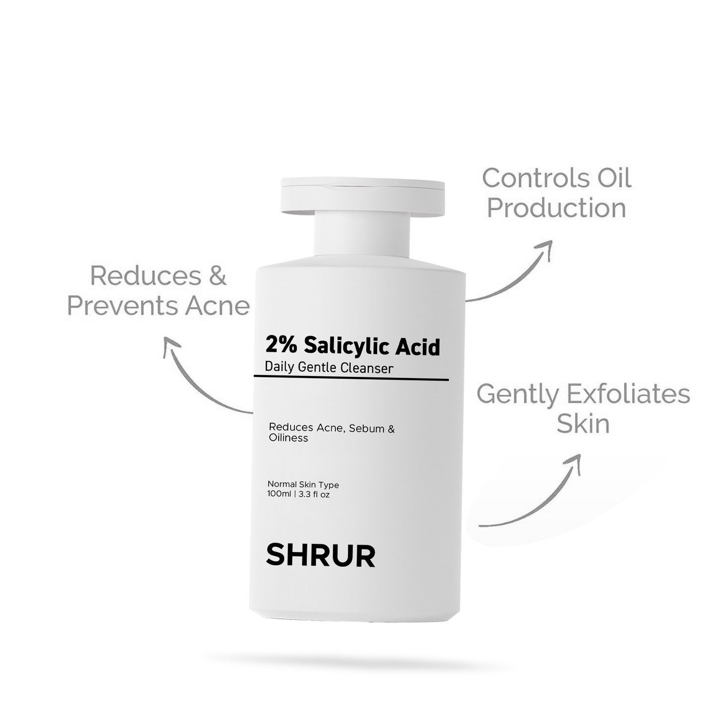 SHRUR 2% Salicylic Acid facewash | For Acne & Oil Control | 100ml